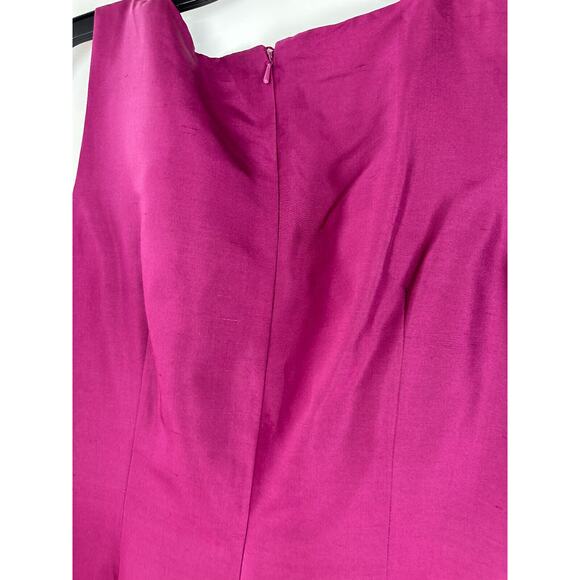 New Talbots 100% Pure Shantung Silk Shift Dress Sleeveless Purple Women's Size 8 - Picture 14 of 15